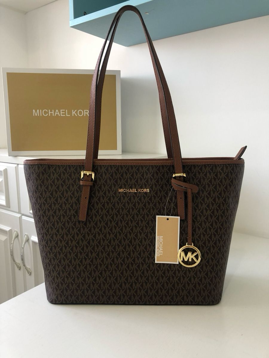 Michael Kors Jet Set Travel Tote (Signature MK).