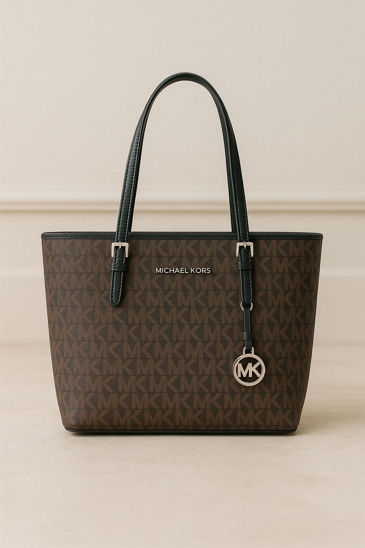 Michael Kors Jet Set Travel Tote (Signature MK).